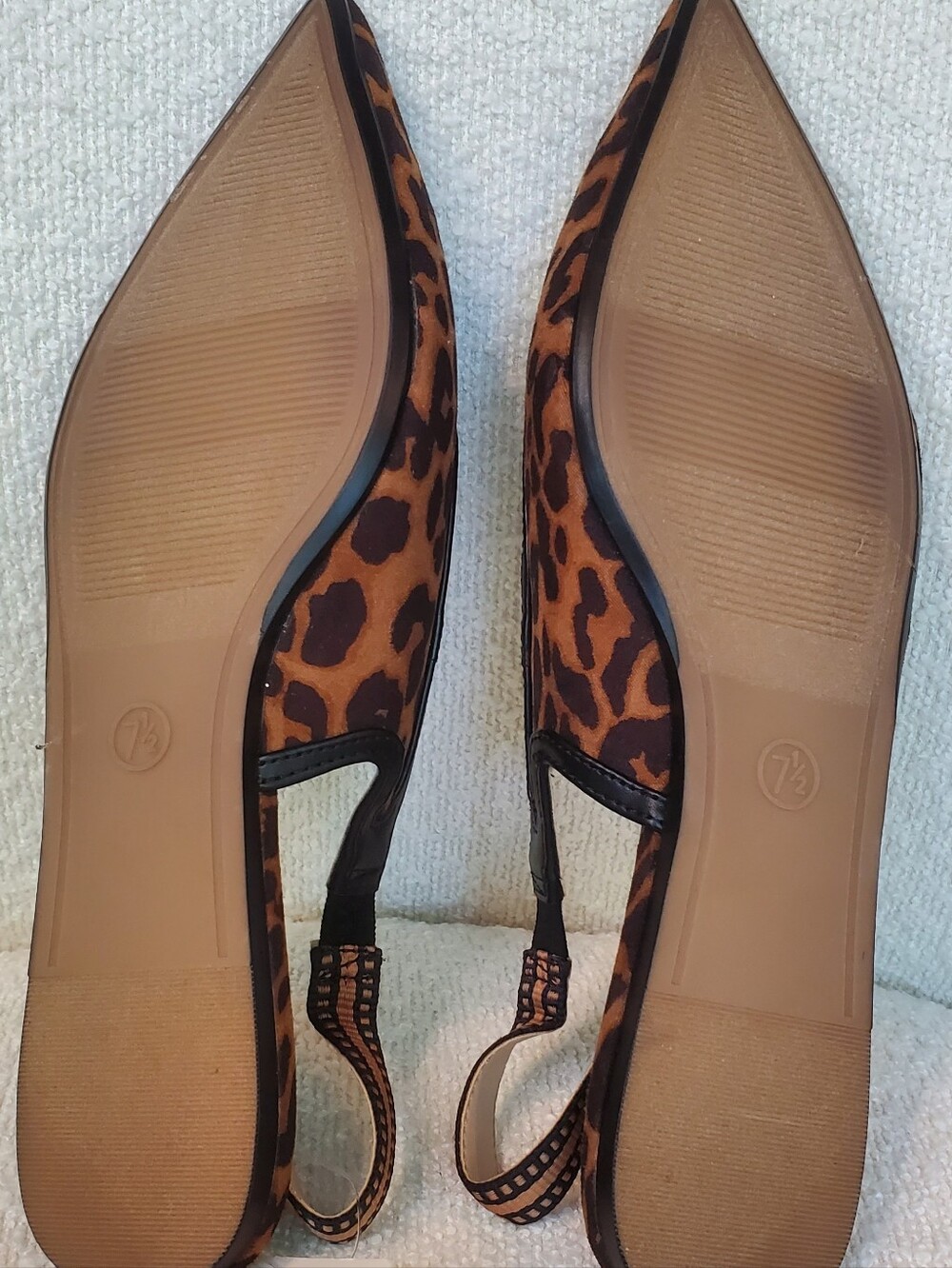 NWT a new day Leopard-Print Pointed Slingback Flats - Brown & Black Size 7.5 - Picture 7 of 7
